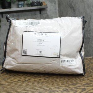 NEW Southshore Fine Living, Inc. Pocket 4-Piece Sheet Set Bone Off White King